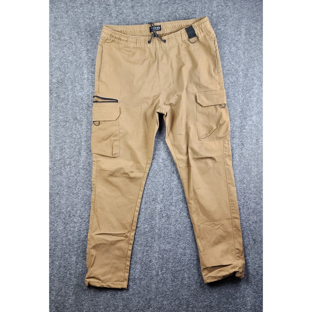 WXYZ Cargo Pants Mens Large Tan Khaki Tactical Streetwear‎ D-Ring Stretch L
